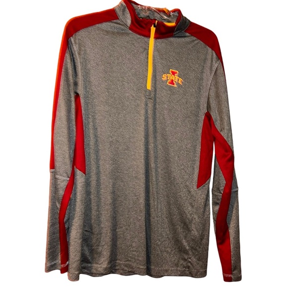 Iowa state cyclones gray pullover shirt size Large L 1/4 zip jacket - Picture 1 of 4